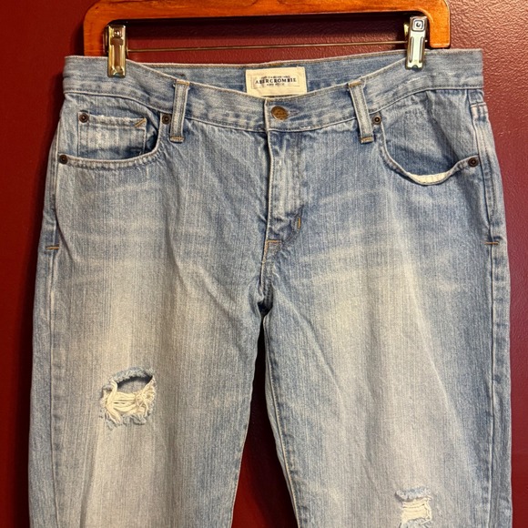 Abercrombie & Fitch Vintage 90s Y2K Low Rise Bootcut Jeans Size 10 Distressed - Picture 2 of 11